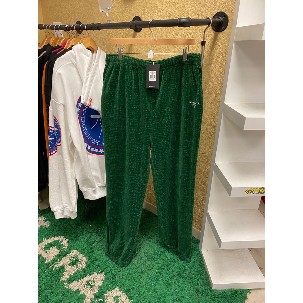 Sinclair Global Green‎ Croc Embossed Velour Sweatpants Mens XXL NWT Joggers